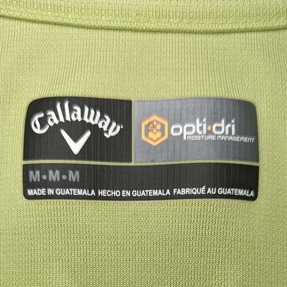 CALLOWAY GOLF POLO LIGHT GREEN MENS MED SHORT SLEEVE OPTI-DRI - Picture 4 of 7
